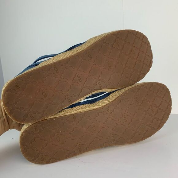 UGG Women’s blue nubuck leather tippie Acapulco flat slip on shoes size 10 - Picture 6 of 8